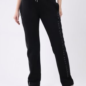 Women Black Printed Regular Fit Winter Lower