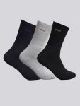 Men Cotton Blend Solid Calf Length Socks (Pack of 3)