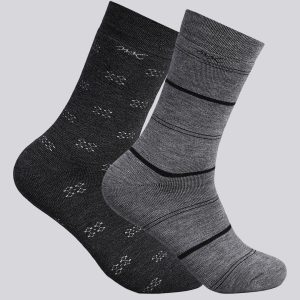 Men Wool blend Self Design Calf Length Socks (Pack of 2)
